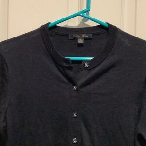 Brooks Brothers Women's Black Cardigan Sweater, Italian yarn, merino wool